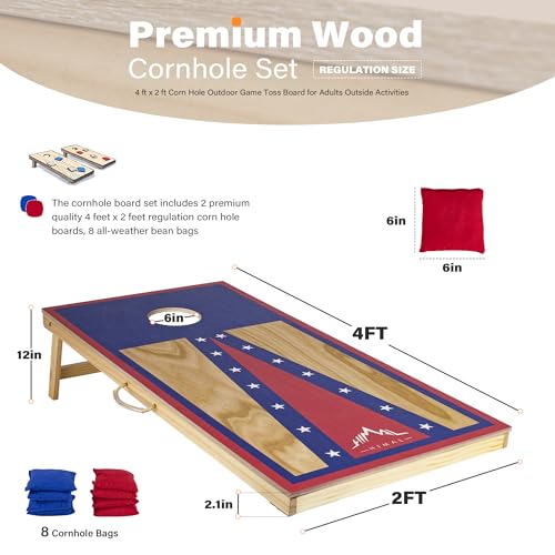 Himal Outdoors Cornhole Board Set, Choose 4 x 2 Feet Game Boards Includes 8 Corn Hole Toss Bags