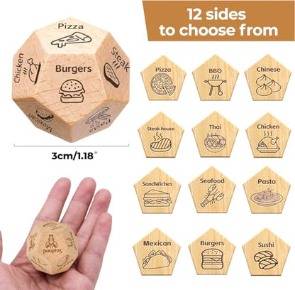 Fathers Day Dad Gifts for Husband, Couple Mens Women Valentine Gifts for Boyfriend Girlfriend Husband Wife Anniversary, Date Night Food Dice, Easter Basket Stuffers - style: food dice