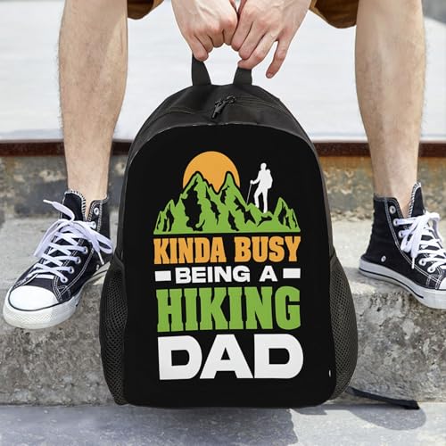 Kinda Busy Being A Hiking Dad Backpacks For Men Women Book Bag Travel Hiking Camping Work Lightweight - color: Ye22