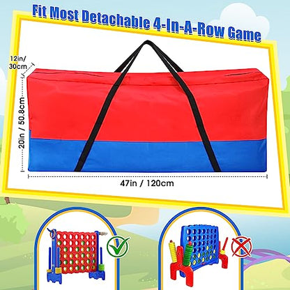 Sadnyy Giant 4 In a Row Game Carry and Storage Bag with Handle and Durable Zipper 47x12x20 Inch Large Carrying Bag for Jumbo 4 in a Row for Kids Outdoor Party Yard Lawn Games, Game Set Not Included