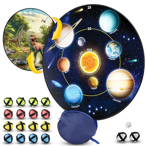 National Geographic Kids Glow in The Dark Dart Board for Kids - Dart Ball Game Set with 28" Reversible, Glowing Dartboard and Sticky Balls, Indoor Games - style: Glowing Dartboard Set