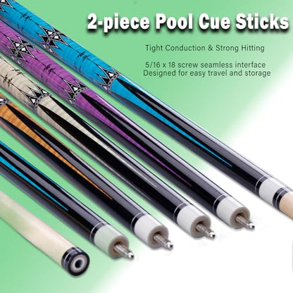 13mm 58 Inch 19 20 oz Billiard Pool Cue Stick, 1/2 Maple Billiard Pool Stick, House Bar Pool Table Sticks for Men - color: Set of 4