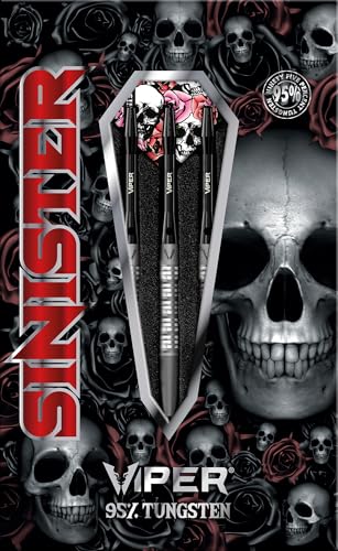 Viper Sinister Steel Tip Darts, 95% Tungsten Darts Metal Tip Dart Set for Sisal Dartboard, Sandblasted Barrels, Aluminum Dart Shafts with Locking Holes, Professional Grade - size: 24 Grams, style: Nasty Cut