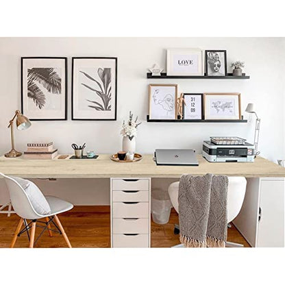 Kaboon Universal Tabletop 45.67"x23.62", Solid One-Piece Melamine Table Top, Double Desk L-Desk DIY, Home and Office, Oak/Grey Tone - color: Oak, size: 46x24