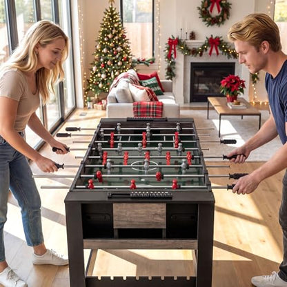 GYMAX 3 in 1 Multi Game Table, Swivel Combo Game Table with Foosball, Billiards & Table Tennis, Rod Storage Rack, Space-Saving Design for Family Night, Home, Game Room, Office