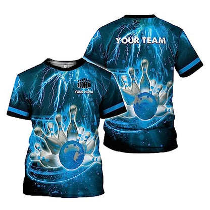 Rivelus Personalized Name Bowling Shirts for Men and Women 3D, Bowling Shirts for Team Bowling, Bowling Shirts Gift - color: Blm20