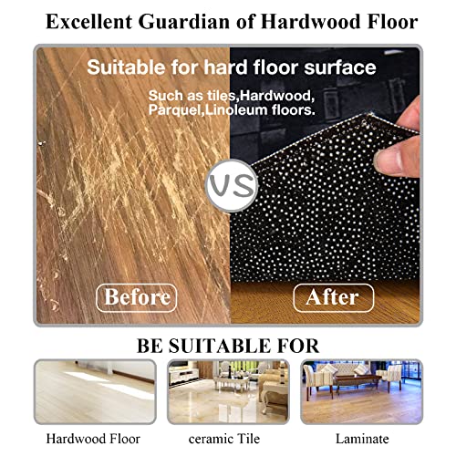 Office Chair Mat Gaming Chair Mat for Hardwood Floor Noise Cancelling Gaming Chair Mat Office Chair Octagon Carpeted Mat (Black-2)