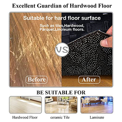 Office Chair Mat Gaming Chair Mat for Hardwood Floor Noise Cancelling Gaming Chair Mat Office Chair Octagon Carpeted Mat (Black-2)
