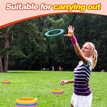 Jenaai 20 Pcs Flying Disc 10 Inch Flying Ring Disc Toy for Adults and Kids Family Outdoor Beach Pool Lawn Backyard Garden Sport Playing Toss Gift Interaction Game(Orange, Rose Pink, Yellow, Blue)