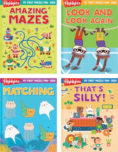 My First Puzzle Fun 2026 Activity Book Set with Mazes, Matching and More, Kids Puzzle Books for Travel, Learning and Screen-Free Play for Kids 3-6