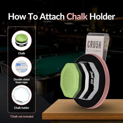 Ultra-Grip Magnetic Chalk Holder Clip - Neodymium Belt Clip for Secure Cue Chalk, Pool Stick Chalk Holder, Ideal for Billiards & Pool Accessories, Cue Stick Magnetic - color: Pink