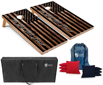 Tailgating Pros Corn Hole Board Set with Bean Bags & Carrying Case - 4'x2' Cornhole Bag Toss - Tournament & Lightweight Options - Optional LED Lights