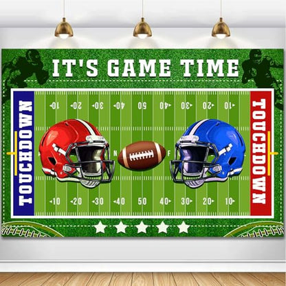 Football Field Backdrop Football Stadium Green Lawn Photography Background Rugby Ball Sports Themed Decor Banner Touchdown Sport Party Supplies for Birthday Baby Shower 7x5ft FULC04 - size: 7x5ft