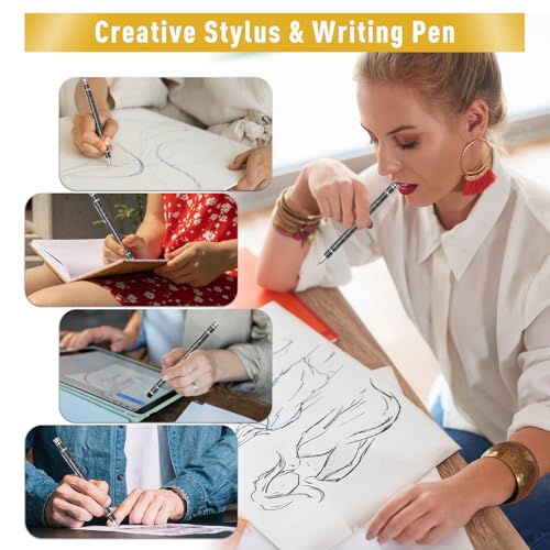 Gifts for Men Fidget Pen, Back to School Supplies, Anniversary Birthday Gifts for Men Him Boyfriend, Multifunction Pen Cool Stuff Gadgets, College School Supplies Gift for Teachers Teens Boys Girls - color: Black