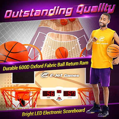 E-Jet Basketball Arcade Games - Electronic Basketball Games (Online Challenge & Battl, Shoot Hoops) Dual Shot/Purple (EIS021332025)