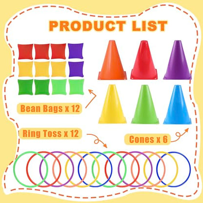 31Pcs 3 in 1 Outdoor Ring Toss Throwing Game | Portable Yard Leisure Game for Adult Gathering, Patio & Backyard Party Use, Suitable for Ages 13 and Up