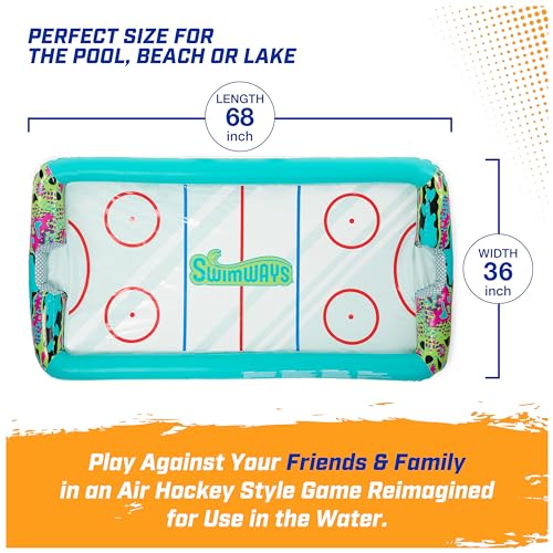 SwimWays Hydro Hockey Inflatable Water Floating Table Hockey Set, Pool Toy for Kids Ages 5+ - color: Inflatable Hockey