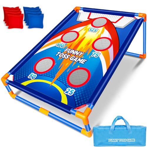 Bean Bag Toss Game for Kids, Ideal Gift for Toys 3-8 Years Old, Outside Toys for 3 4 5 6 7 8+Years Old Boys and Girls, Outdoor Game for Kids,Family Party Game Birthday Christmas Outdoor Activities - color: Blue
