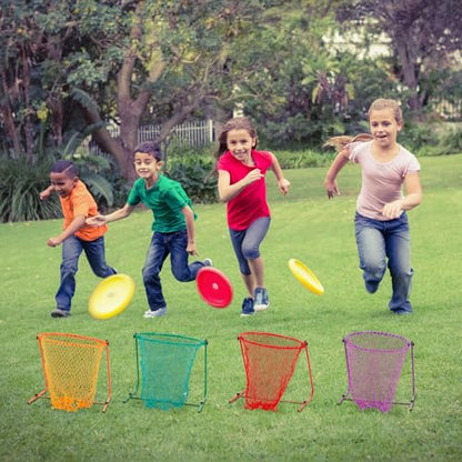 Seenelling 6 Pcs Multipurpose Target Net Set Physical Education Equipment Elementary School PE Training Multicolor Nets for Hitting Golf, Flying Disc, Throwing Football Games