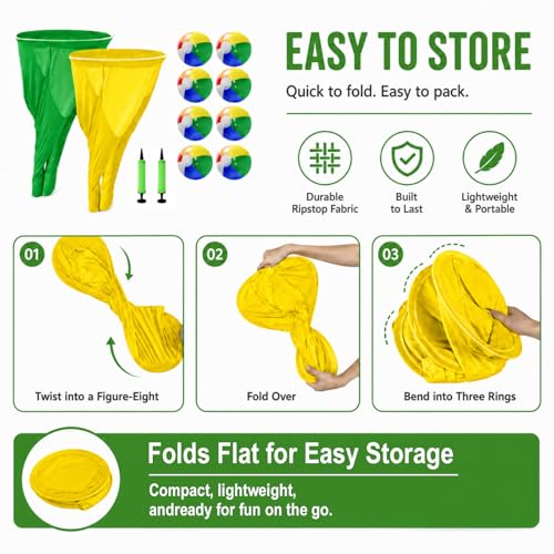 Granny Pants Yard Game, 2Pcs Granny Pants Outdoors Games Family Party Outdoor Games with 8 Bouncy Balls, 2 Pumps, Fun Tossing Games Props for Ultimate Family Reunion Backyard Party Games