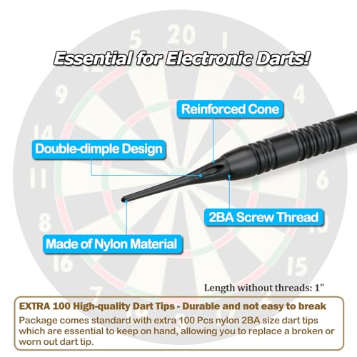 12 Pack Soft Tip Darts - Plastic Tip Darts 18 Grams with 100 Extra Dart Tips, Dart Flight Protector, Aluminum Shafts and Rubber O-Rings - style: B