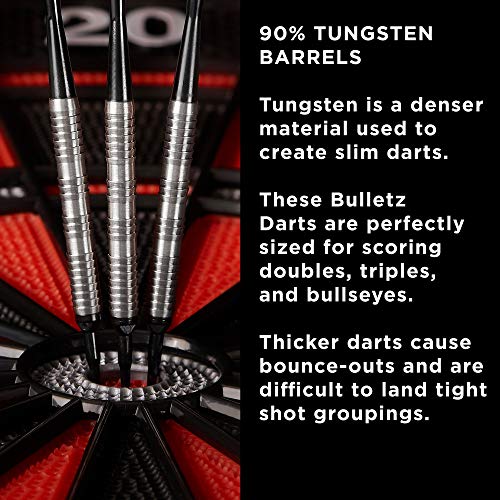 Fat Cat Bulletz 90% Tungsten Soft Tip Darts with Storage/Travel Case, 18 Grams