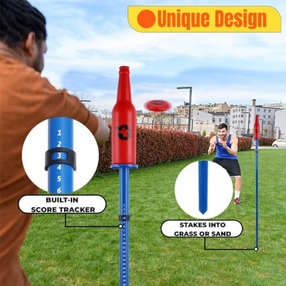 Juegoal Outdoor Flying Disc Game Set, Yard Games Set, Outside Fun Disc Toss Game for Beach Lawn Backyard Park Camping - style: Regular