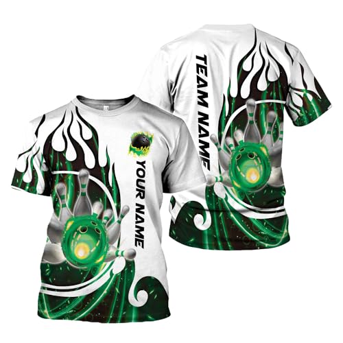 Rivelus Personalized Name Bowling Shirts for Men and Women 3D, Bowling Shirts for Team Bowling, Bowling Shirts Gift - color: Blm31