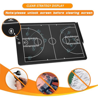 16 Inch Electronic Basketball Coaching Board,Digital Strategy Marker Board with Pen for Basketball Game,Training,Teaching