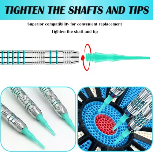 2BA Thread Plastic Tip Dart Points100 Pcs Plastic Tip Darts Soft Dart Tips Replacement Dart Accessories Thread Dart Tips Plastic Points for Tip Darts Soft Tip Dart Tips