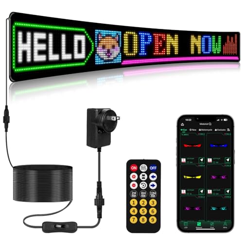 52"*7.5" Large Programmable Soft LED Sign, Flexible Easy Install,Pre-Made Animations & Customizable Text,21-Key Remote Control and app Control,for Store,School,Hotel,Bar - size: 52"*7.5"