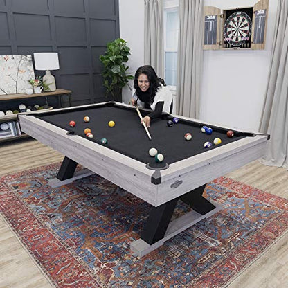 American Legend Billiard Table with Rustic Wood Finish - color: Brown