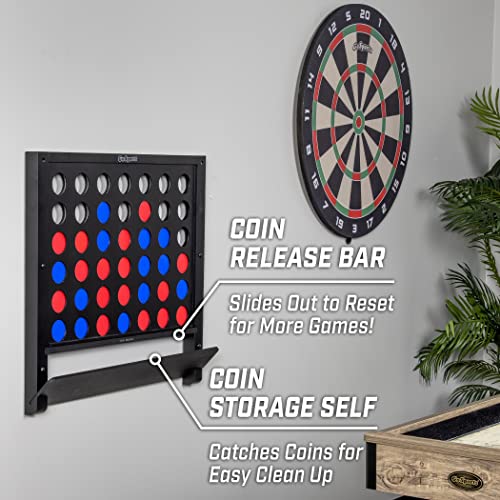 GoSports Wall Mounted Giant 4 in a Row - Jumbo Four in a Row with Coins - Black - color: Black