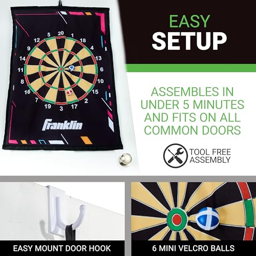 Franklin Sports MLB and NFL Target Toss Game - Kids Over The Door Mini Throwing Game - Perfect Indoor Toy for Kids - style: Darts
