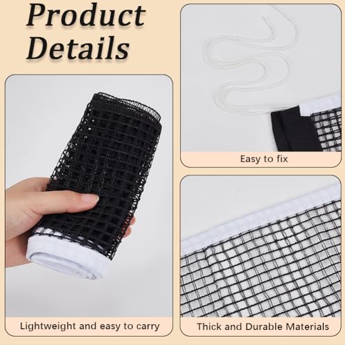 CREATCABIN Table Tennis Net Black Ping Pong Net Replacement Portable Easy Setup Ping Pong Table Net String Tension Equipment Accessories for Any Table Training Competition Indoor Outdoor 70 x 5.7 Inch