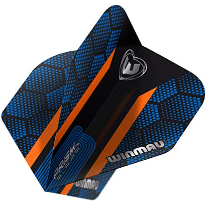 Winmau Prism Alpha Blue & Orange Hexagon Extra Thick Dart Flights - 1 Set per Pack (3 Flights in Total)