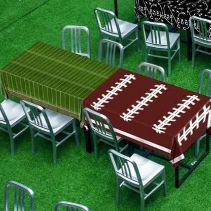GREHUMOR Football Tablecloth 3 Pack Party Decorations Supplies 54"X108" Large Football Theme Disposable Plastic Table Cover for Birthday Game Day Tailgate Party Decor
