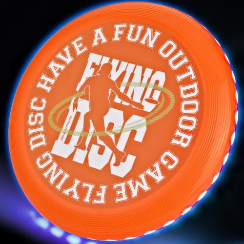 KnLnny Ware LED Flying Disc for Outdoor Games - color: Orange-with Light