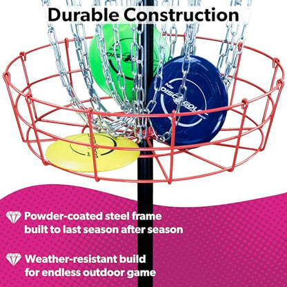 Park & Sun Sports Portable Frisbee/Disc Golf Steel Target Goal with Basket - style: Deluxe 6 Disc Set