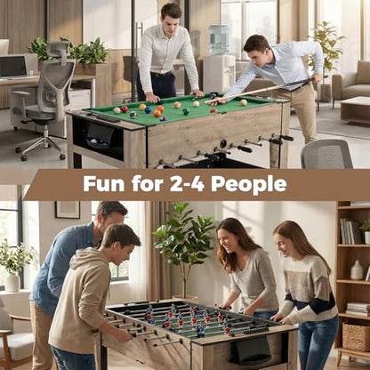 Goplus 2-in-1 Swivel Multi Game Table, 48” Combo Game Table with Foosball & Pool for Adults, Indoor Outdoor Combination Arcade Table for Home Game Room Party - style: 49" x 24" x 32"