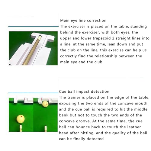 Billiards Stroke Trainer, Billiards Training Aid, Billiard Aiming Practice Tool with Cue Ball Impact Detection Function, Multiple Practice Modes and Posture Correction, for Beginners, Players