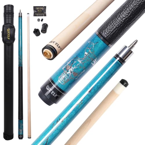 CUEELF Pool Cue Stick 100% Canadian Maple Wood Pool Cue 13mm Tip Billiard cue Stick 19.5-21oz Pool Sticks Suitable for Bars,Club,Pool Table Sports - color: WD-KL-SL, size: 20 oz