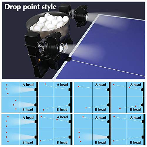 Ping Pong Robot Machine with 36 Different Spin Balls Table Tennis Robots Automatic Ball Machine for Training - color: Dual Head Ping Pong Robot