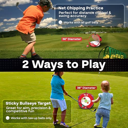 PGA Tour Golf Practice Aids By Golfgen: Premium Chipping Nets, Putting Rings, & Targets, Indoor & Outdoor Training, Improve Accuracy & Control, Master Putting and Chipping, Portable for On The Go