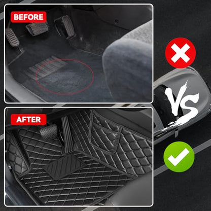 Car Floor Mats Fit for Dodge Dart 2013-2016 All Weather Durability Leather Car Floor Mats, Skidproof Pedal, Waterproof, Wear-reistant(Black) - color: Black