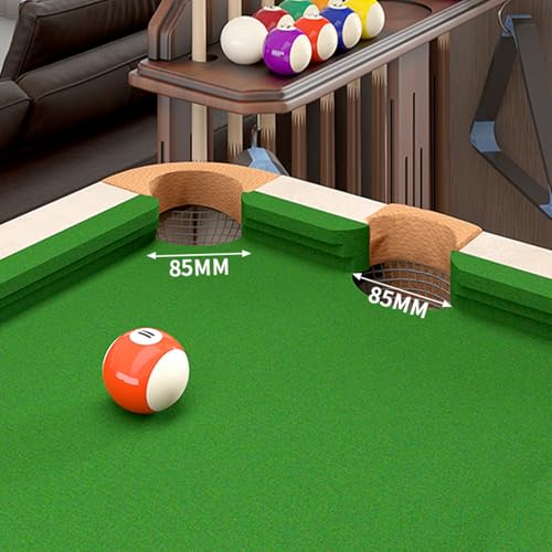 2-in-1 Pool & Ping Pong Table with Foldable Legs, Pool Table, Brass/Carbon Steel,Small Pockets for Pro Training & Family Fun - size: 220CM Brass Set