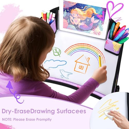 3PCS Kids Travel Tray for Airplane - Toddler Car Seat Table Tray, Road Trip Essentials for Boys & Girls, Carseat Lap Desk for Kids Road Trip Activities (Pink/Green-/Purple) - color: Pink/Green-/Purple--3PCS
