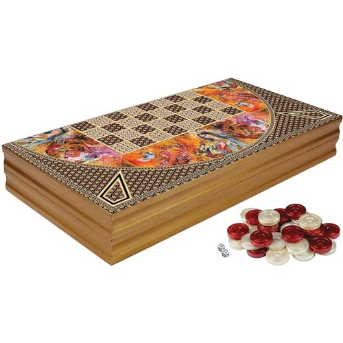 Classical Backgammon Set for Family and Friends with Fine Wooden Board and Magnetic Clothing, an Authentic Turkish Strategical Board Game for Travel, Outdoor or Indoor - Brown