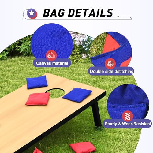 4x2 Ft Cornhole Boards Set, Premium Regulation Size Cornhole Boards with 8 All-Weather Bean Bags, Carrying Case and Scoreboard