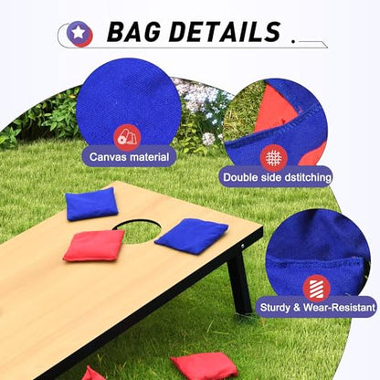 4x2 Ft Cornhole Boards Set, Premium Regulation Size Cornhole Boards with 8 All-Weather Bean Bags, Carrying Case and Scoreboard